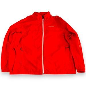 Eddie Bauer Mens XL Windbreaker Jacket Red Full Zip